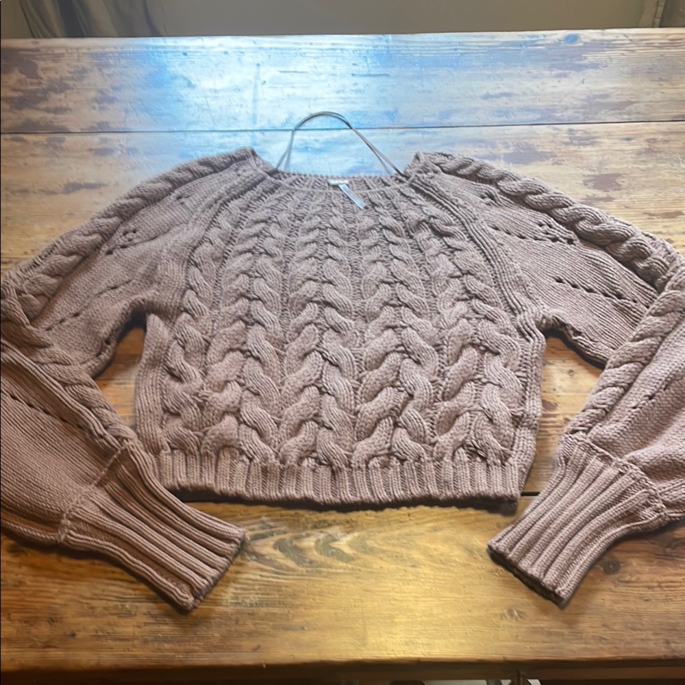 Free people crop cable knit